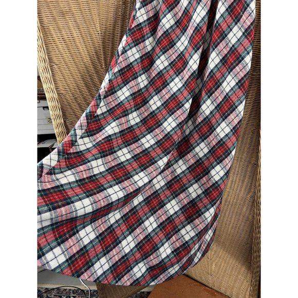 Vintage Skirt Plaid Red Green White Gold Metallic Ample Togs Medium Maxi Holiday - Picture 2 of 8